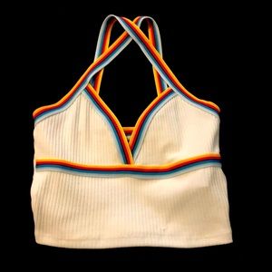 Rainbow Strap Cami Crop Top